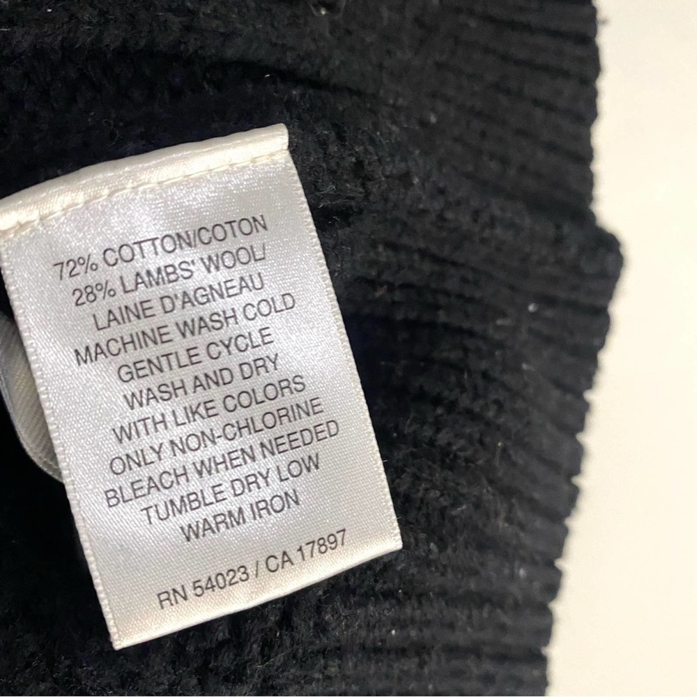 Old Navy Mock Neck Short Sleeved Cable Knit Lambswool Sweater Black Womens Small - Picture 3 of 6